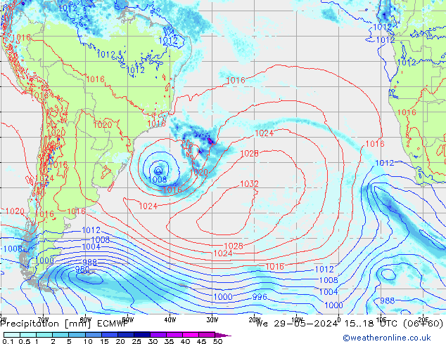 осадки ECMWF ср 29.05.2024 18 UTC