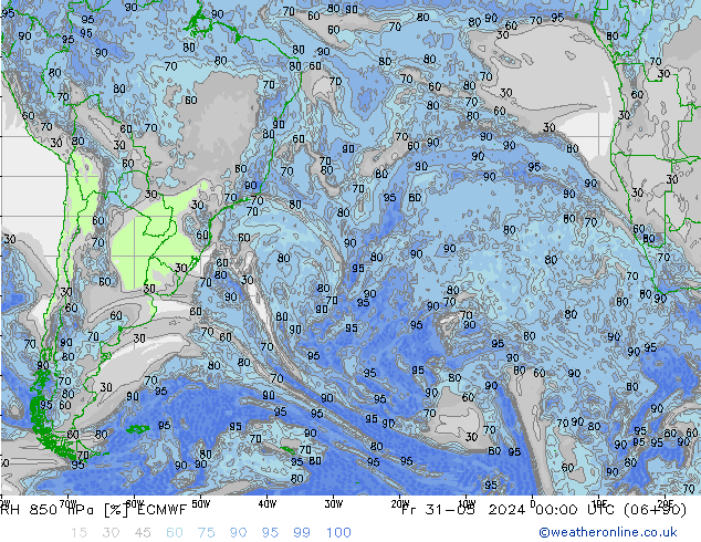 RV 850 hPa ECMWF vr 31.05.2024 00 UTC