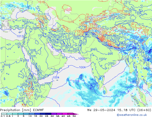 Srážky ECMWF St 29.05.2024 18 UTC