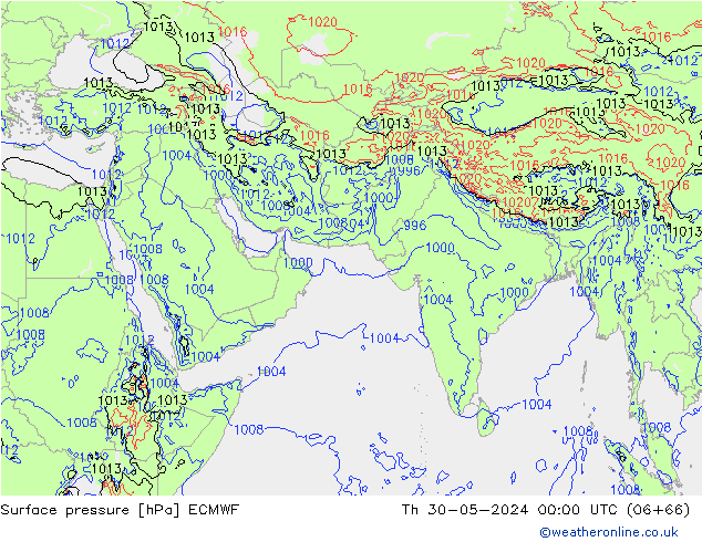 приземное давление ECMWF чт 30.05.2024 00 UTC