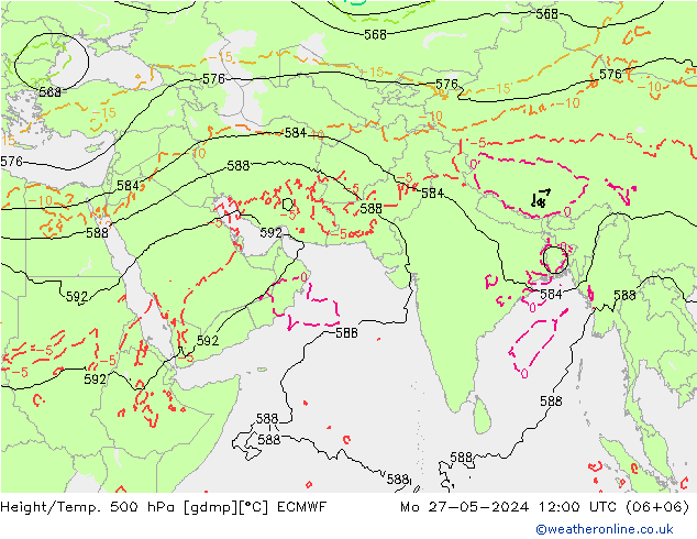 Z500/Rain (+SLP)/Z850 ECMWF lun 27.05.2024 12 UTC