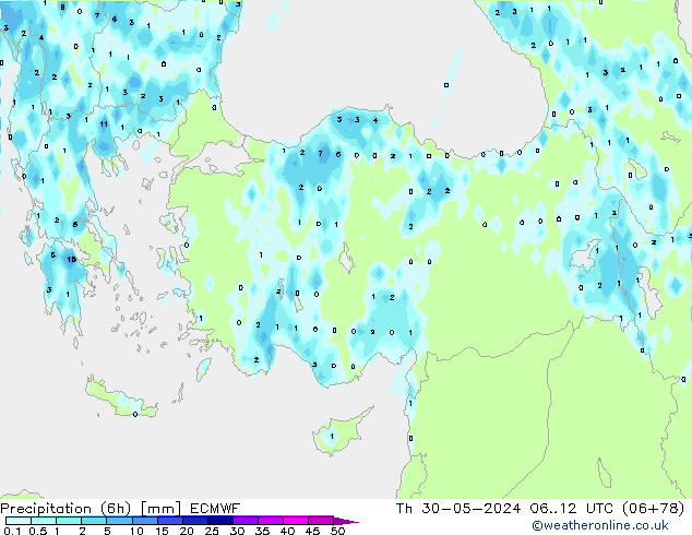 Yağış (6h) ECMWF Per 30.05.2024 12 UTC