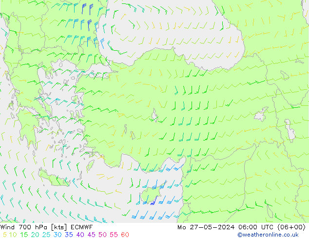 Vento 700 hPa ECMWF Seg 27.05.2024 06 UTC