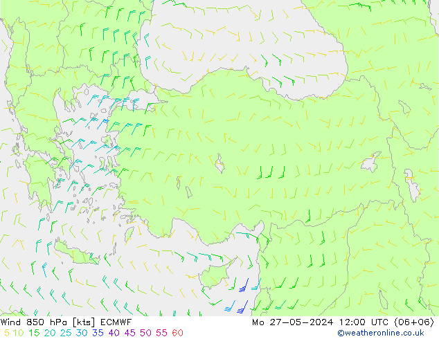 Wind 850 hPa ECMWF Mo 27.05.2024 12 UTC