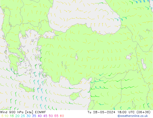 Wind 900 hPa ECMWF Tu 28.05.2024 18 UTC