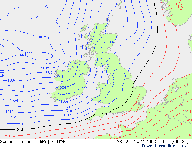 Presión superficial ECMWF mar 28.05.2024 06 UTC