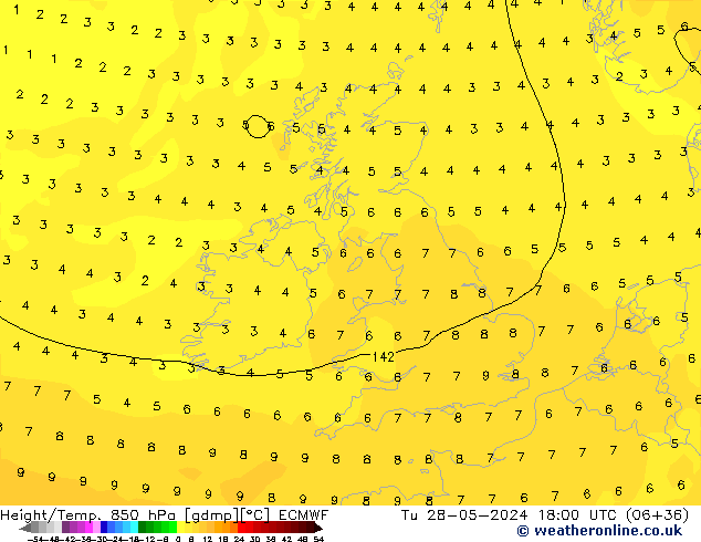 Z500/Rain (+SLP)/Z850 ECMWF mar 28.05.2024 18 UTC