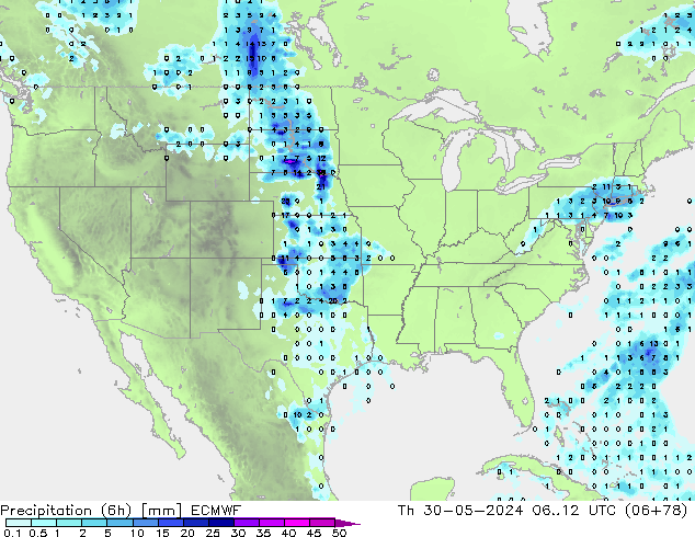 Z500/Rain (+SLP)/Z850 ECMWF Th 30.05.2024 12 UTC