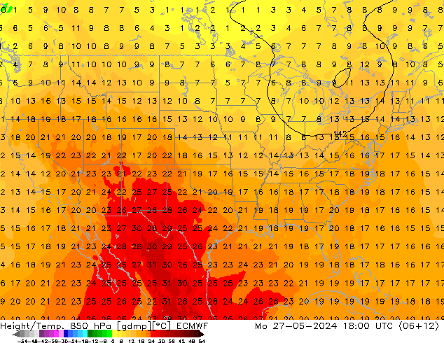 Z500/Rain (+SLP)/Z850 ECMWF Seg 27.05.2024 18 UTC