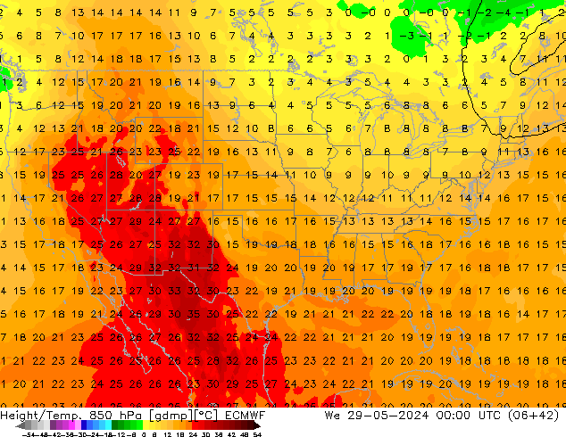 Z500/Rain (+SLP)/Z850 ECMWF St 29.05.2024 00 UTC