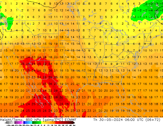 Z500/Rain (+SLP)/Z850 ECMWF Th 30.05.2024 06 UTC