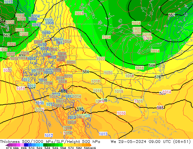 Thck 500-1000hPa ECMWF We 29.05.2024 09 UTC