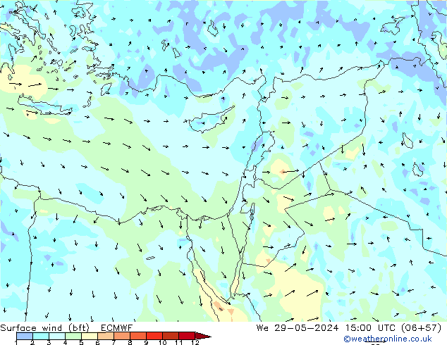  10 m (bft) ECMWF  29.05.2024 15 UTC