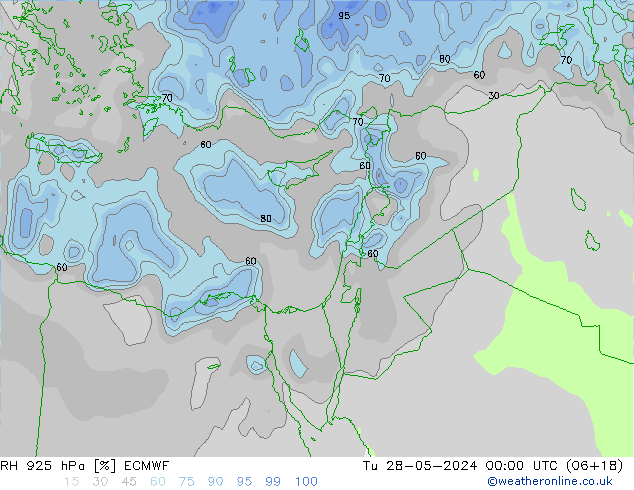 925 hPa Nispi Nem ECMWF Sa 28.05.2024 00 UTC