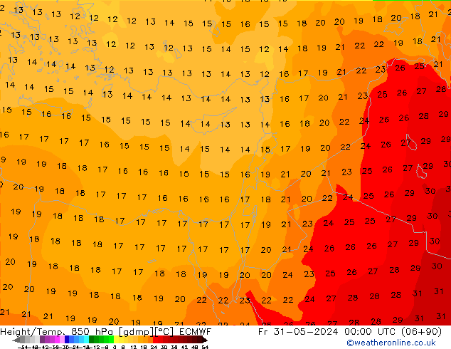 Z500/Rain (+SLP)/Z850 ECMWF Sex 31.05.2024 00 UTC