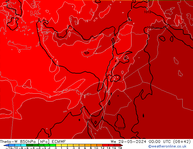 Theta-W 850hPa ECMWF  29.05.2024 00 UTC