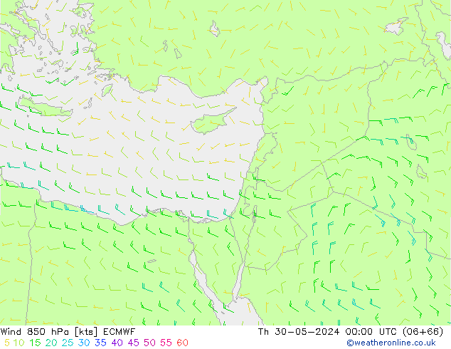 Wind 850 hPa ECMWF Do 30.05.2024 00 UTC