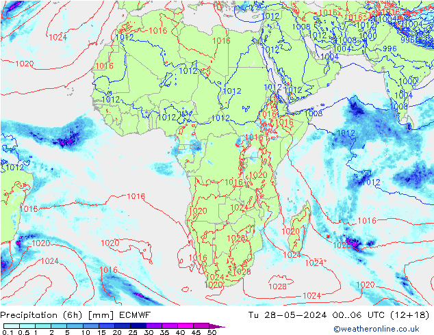 Z500/Rain (+SLP)/Z850 ECMWF  28.05.2024 06 UTC