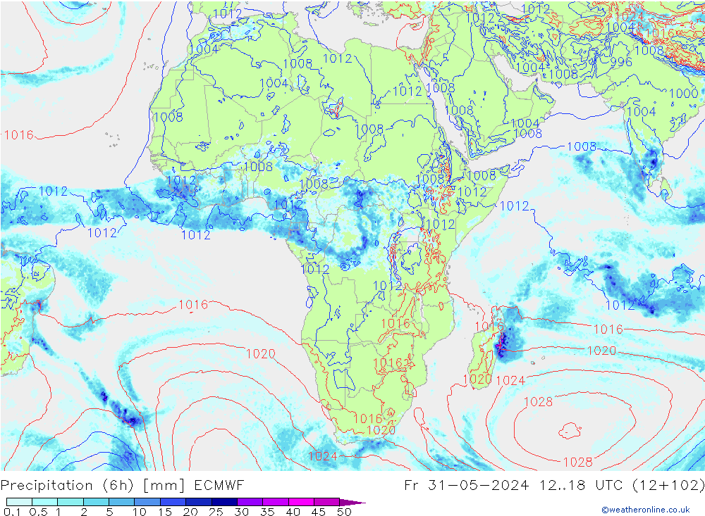 Z500/Yağmur (+YB)/Z850 ECMWF Cu 31.05.2024 18 UTC