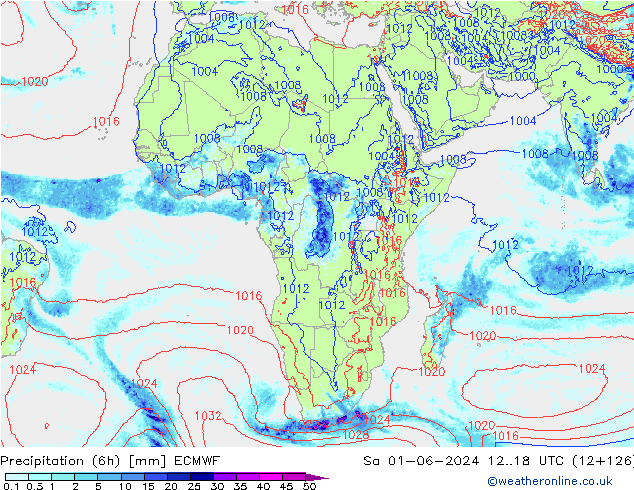 Yağış (6h) ECMWF Cts 01.06.2024 18 UTC