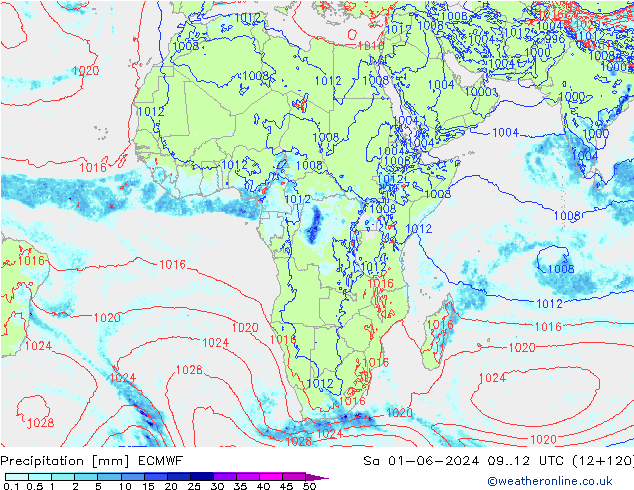 осадки ECMWF сб 01.06.2024 12 UTC