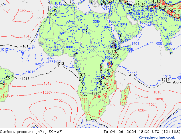 Luchtdruk (Grond) ECMWF di 04.06.2024 18 UTC