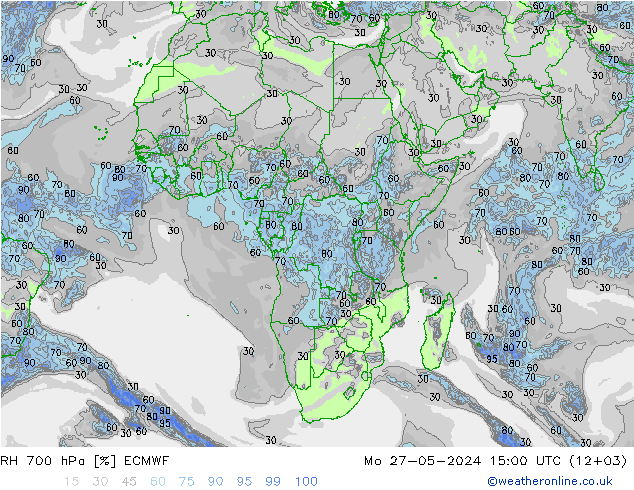 RH 700 hPa ECMWF Mo 27.05.2024 15 UTC