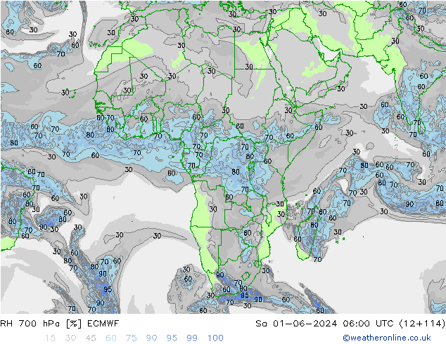 RV 700 hPa ECMWF za 01.06.2024 06 UTC