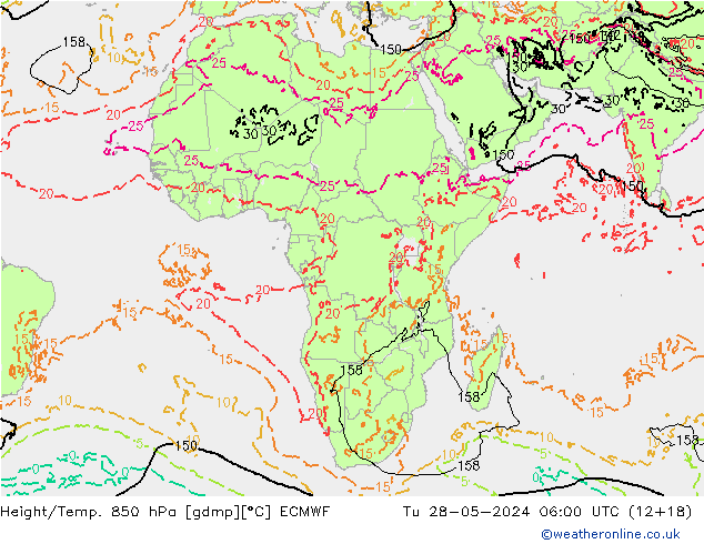 Z500/Rain (+SLP)/Z850 ECMWF Tu 28.05.2024 06 UTC