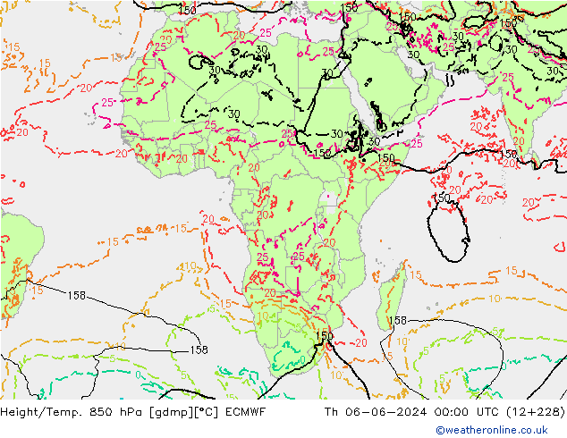 Z500/Rain (+SLP)/Z850 ECMWF jeu 06.06.2024 00 UTC