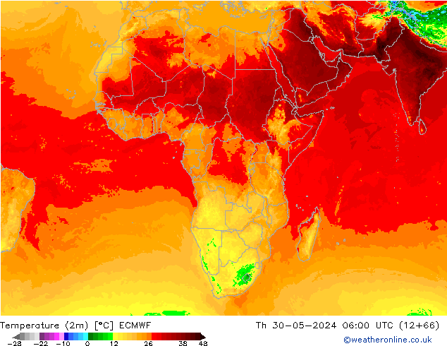 карта температуры ECMWF чт 30.05.2024 06 UTC