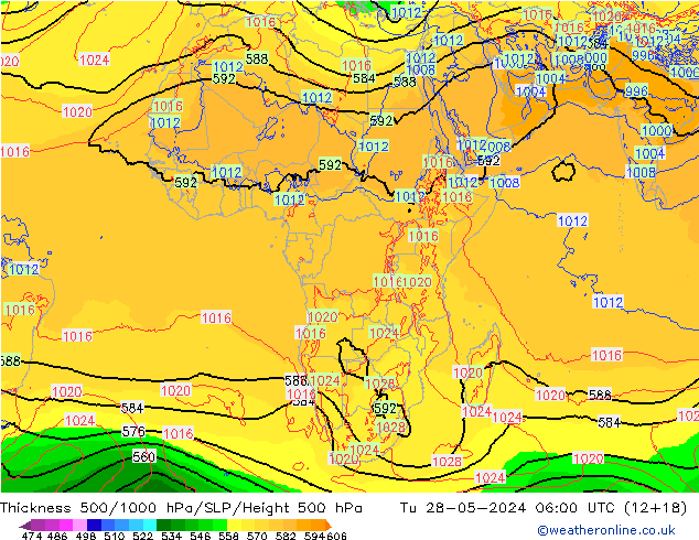 Thck 500-1000hPa ECMWF mar 28.05.2024 06 UTC