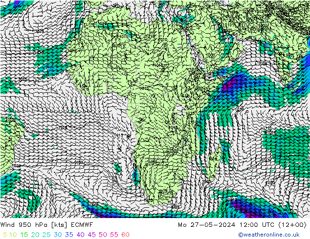 Wind 950 hPa ECMWF Mo 27.05.2024 12 UTC