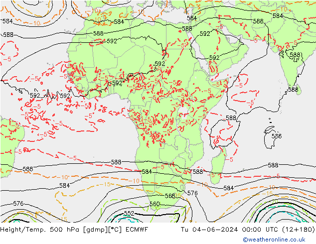 Z500/Rain (+SLP)/Z850 ECMWF ��� 04.06.2024 00 UTC