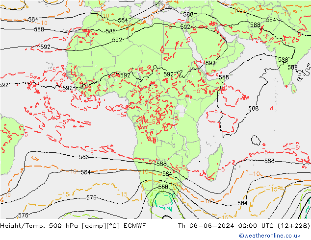 Z500/Rain (+SLP)/Z850 ECMWF jeu 06.06.2024 00 UTC