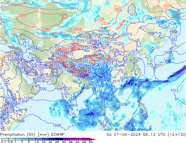 Z500/Rain (+SLP)/Z850 ECMWF Sa 01.06.2024 12 UTC