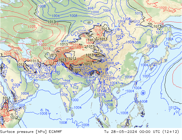 ciśnienie ECMWF wto. 28.05.2024 00 UTC