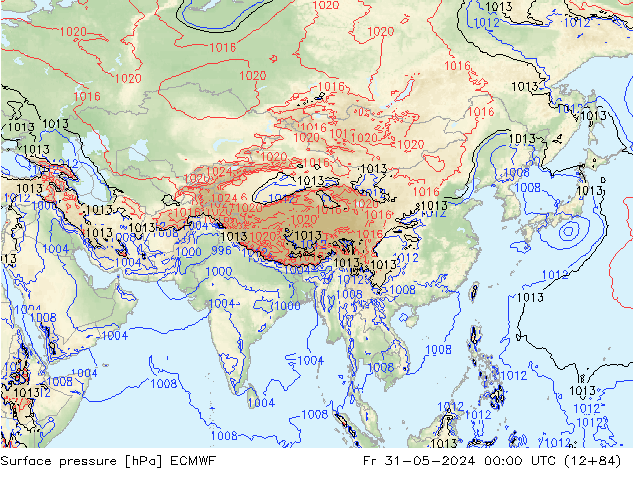ciśnienie ECMWF pt. 31.05.2024 00 UTC