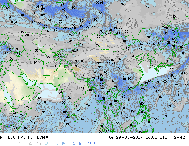 RH 850 hPa ECMWF  29.05.2024 06 UTC