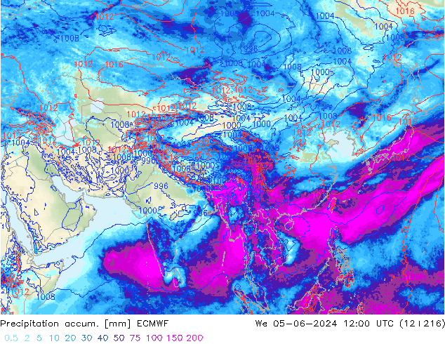 Precipitation accum. ECMWF We 05.06.2024 12 UTC
