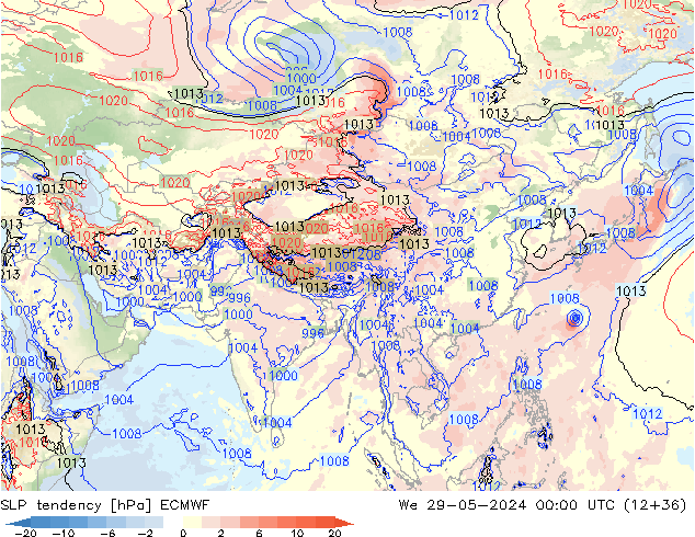 Y. Basıncı eğilimi ECMWF Çar 29.05.2024 00 UTC