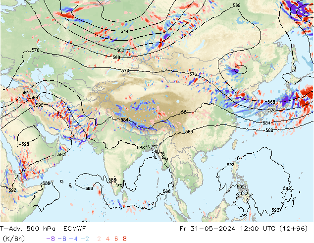 T-Adv. 500 hPa ECMWF vie 31.05.2024 12 UTC