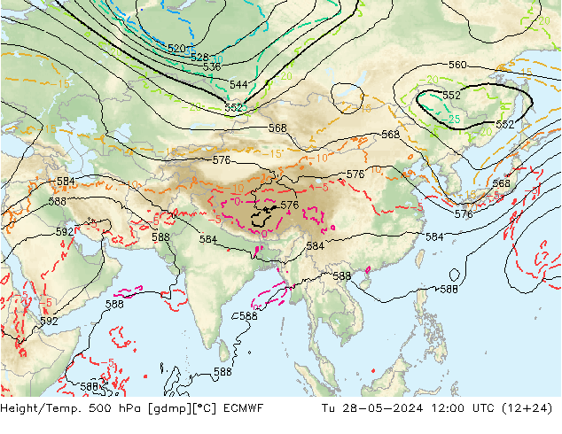 Z500/Rain (+SLP)/Z850 ECMWF Ter 28.05.2024 12 UTC