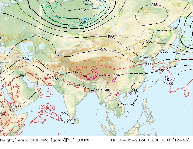 Z500/Yağmur (+YB)/Z850 ECMWF Per 30.05.2024 06 UTC