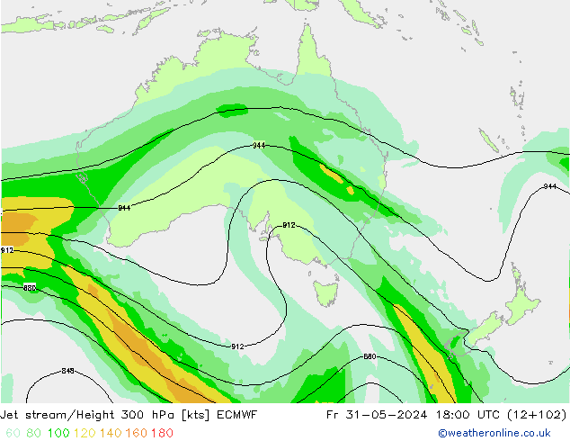 Jet stream ECMWF Sex 31.05.2024 18 UTC