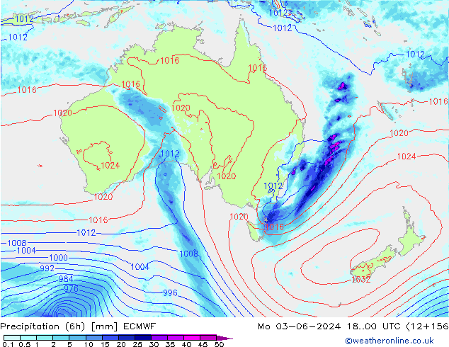 Z500/Rain (+SLP)/Z850 ECMWF  03.06.2024 00 UTC