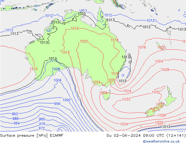 Bodendruck ECMWF So 02.06.2024 09 UTC