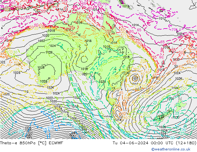 Theta-e 850hPa ECMWF  04.06.2024 00 UTC