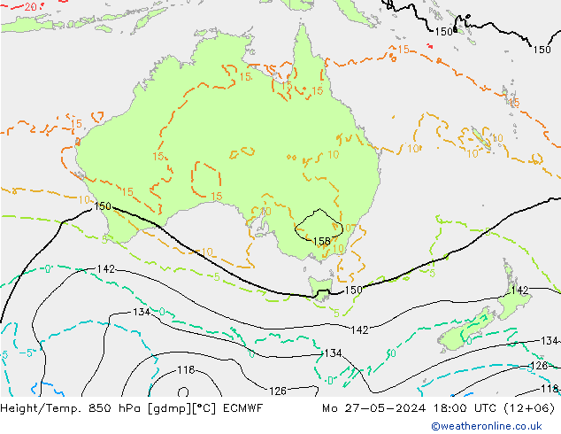 Z500/Rain (+SLP)/Z850 ECMWF lun 27.05.2024 18 UTC