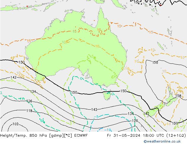 Height/Temp. 850 hPa ECMWF ven 31.05.2024 18 UTC